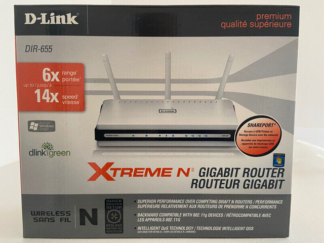 D-Link DIR 655 Extreme N Gigabit Router in Networking in St. Catharines