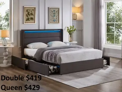 NEW BEDS WITH BUILT IN LED LIGHTS AND DRAWERS, View more