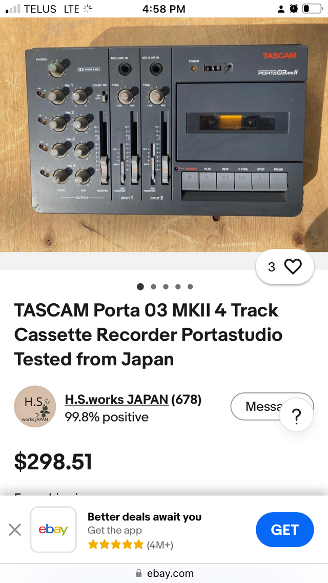 Tascam mini studio Porta 03 Cassette recorder537544224335482884