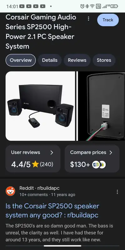 2.1 Corsair sp2500 set, View more