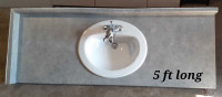 5ft bathroom vanity countertop with sink