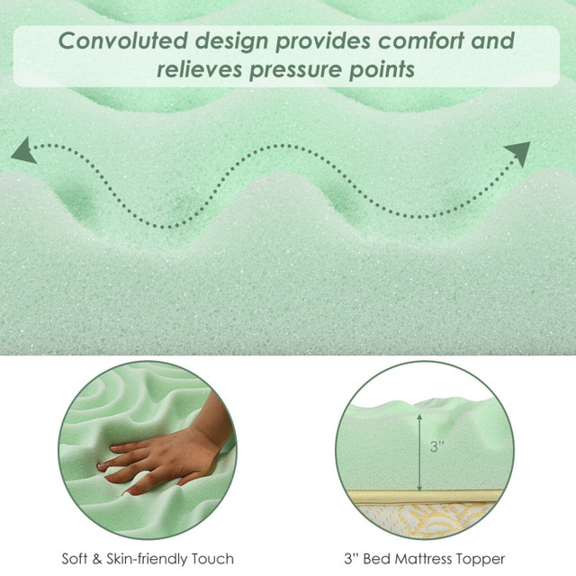 3 Inch Comfortable Mattress Topper Cooling Air Foam in Bedding in Kitchener / Waterloo - Image 4