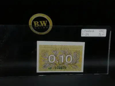 1991 Lithuania 0.10 Talonas P-29 UNC Banknote, View more