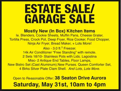 Garage Sale - Estate Sale - Aurora, View more