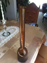 Retro deco rust coloured glass vase