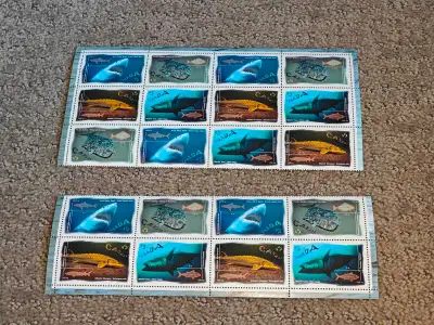 NOTE: These stamps are perfect for collectors of marine life or topical philately. Cleanly separated...
