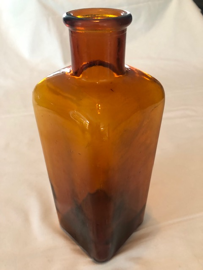 VINTAGE AMBER GLASS PHARMACY BOTTLE, View more