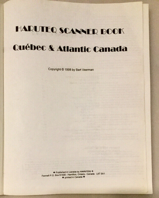 Livre Haruteq Scanner Book - Quebec & Atlantic Canada - 1998 dans Manuels  à Laval/Rive Nord - Image 3