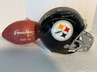 Franco Harris Pittsburgh Steeler Hof with coa Signed Ball&helmet