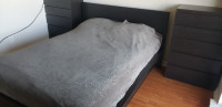 Almost New! IKEA bed fame, black-brown
