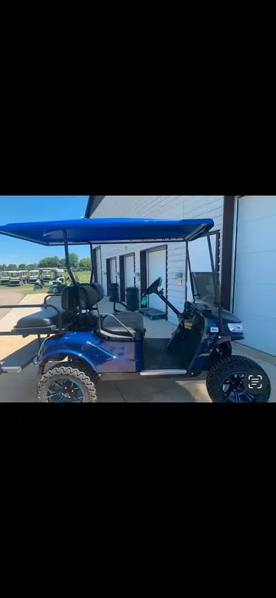 Check out this custom-built ez go electric golf cart, perfect for cruising around the neighbourhood...