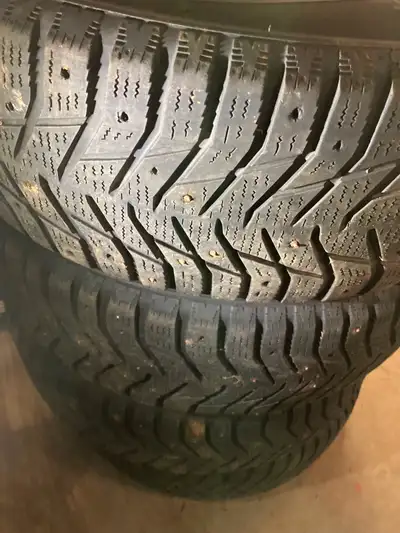 4 Winter, studded, Certified Wintertrek tires on steel rims. Unused for 2-3 years - i.e. the seal mi...