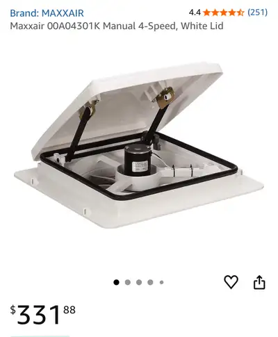 Brand new Maxxair 00A04301K Manual 4-Speed, White Lid, View more