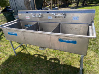 Used 3-Bay Commercial Sink