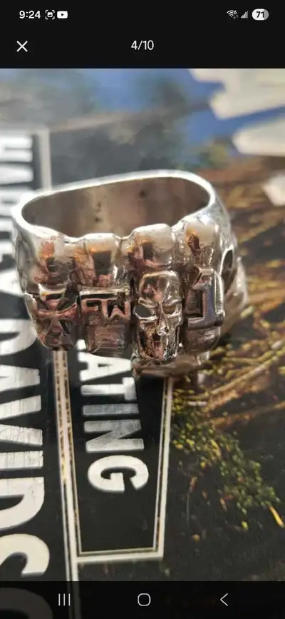 silver biker ring vintage, View more