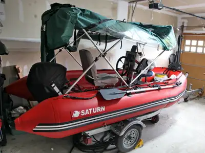 BOAT, MOTOR and TRAILER, almost brand NEW, used from the past few years about 10 times. Kept in gara...