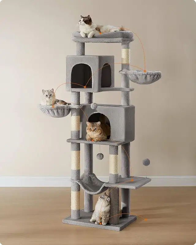 Large Cat Scratching Post 175 cm High XL Multi-Tier Cat Tree wit in Accessories in Markham / York Region - Image 3