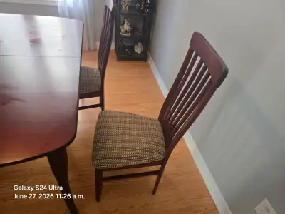 Kitchen or Dining Room Table + 4 chairs - solid cherry wood $150, View more