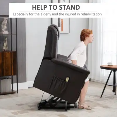 Electric Power Lift Chair for Elderly, PU Leather Recliner Sofa, View more