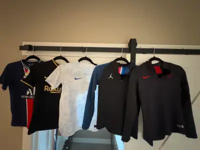 All Nike brand Long sleeve 40 each or both for $65: -PSG (Paris St-Germain) Short sleeve $35 each or...