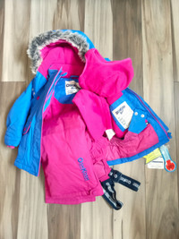 Toddler Baby Girls 4PC Ski Snowsuit Jacket Set Hat Warmer 24M
