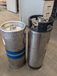 two beer kegs