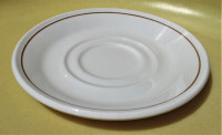 Steelite Royal Doulton Double well Saucers w/ Brown Band Stripe