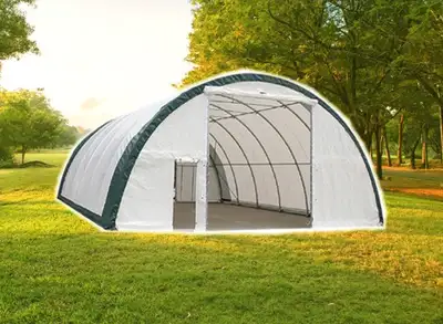 Comes With: 30ft x 65ft x 15ft Cover: Durable 300g PE snow rating: 180kg/㎡. With front Winch Roll-up...