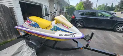 Selling my 95 XP 600 Seadoo and trailer. It has the racing hull with a 2-stroke 600cc engine. This l...