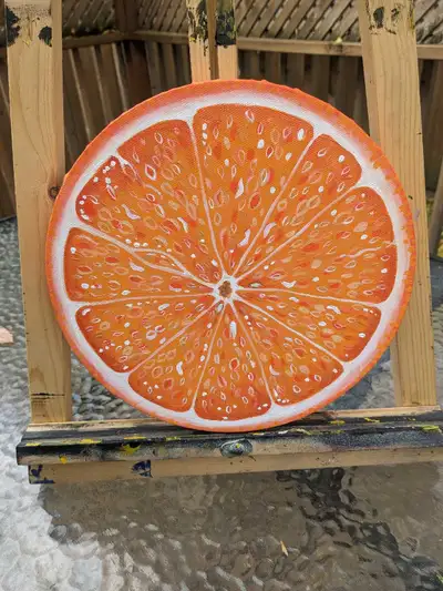 Unique painting of an orange , View more