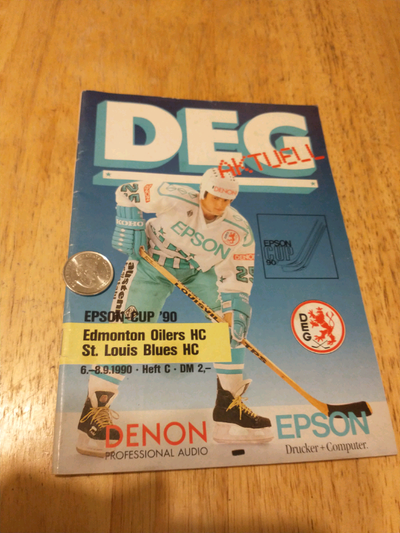 Düsseldorfer EG - Epson Cup 1990 program Edmonton v St.Louis, View more