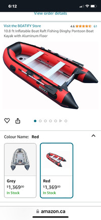 Boatify 10.8 ft inflatable boat Red. Brand New still in the box.