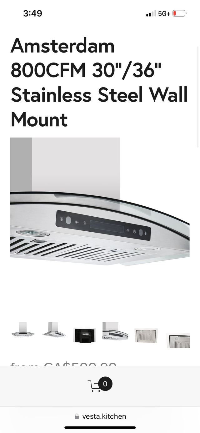 Brand New Vesta stainless steel 800 CFM range hood for sale in Stoves, Ovens & Ranges in City of Toronto - Image 3