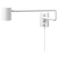 2x IKEA NYMANE Wall Lamp with Swing Arm, White - Like New