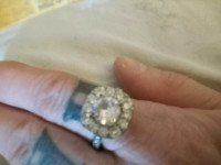 Size 7 Kay Jewelers Sterling Silver Cubic Diamond Ring.