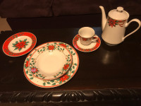 Complete 8 place setting Christmas Dishes Set