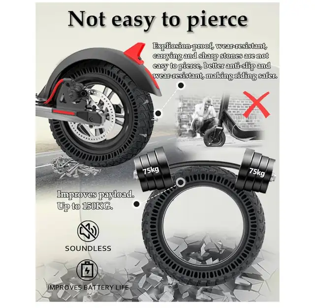 Solid Tire 8.5x2.125 (54/75-6.1) -proof Anti-slip Tubeless Tyre in Tires & Rims in Edmonton - Image 6