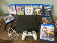 PS4 Slim with Games. Playstation 4 Video Game Console