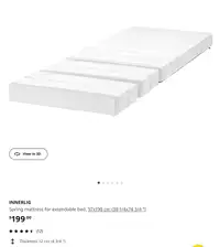 Ikea INNERLIG spring mattress for extendable bed, 97x190 cm 2 av