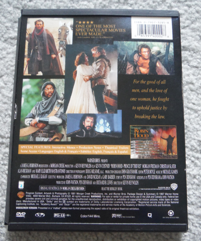 ROBIN HOOD - Kevin Costner DVD Movie For Sale !!! in CDs, DVDs & Blu-ray in City of Halifax - Image 2