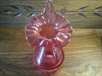 Cranberry  Glass  Jack-In- Pulpit Vase
