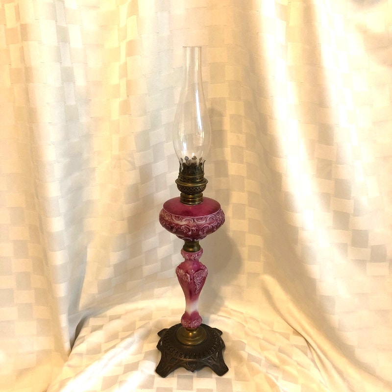 Antique Pink Pressed Glass Boudoir Oil Lamp Arts & Collectibles City of Toronto Kijiji