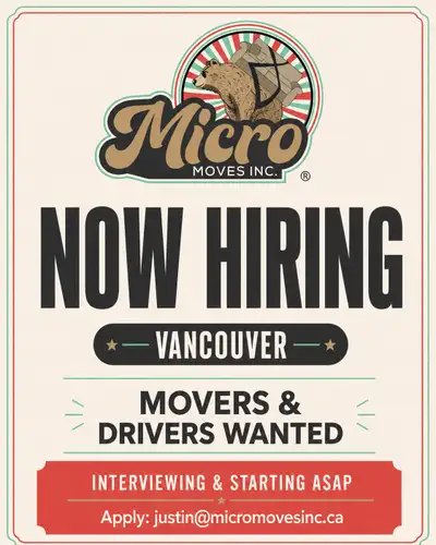 Movers & Drivers Wanted - Vancouver, View more