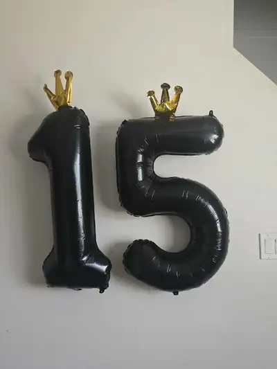 Free Number 15 Balloon (or 1, 5, 51) and banner, View more