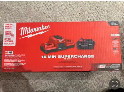 Brand new Milwaukee M18 Dual Bay super Charger & forge 6ah batte, View more