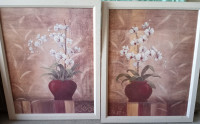 Deux tableaux sur le thème des fleurs