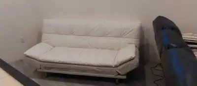 White leather sofa bed, View more