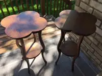 Antique clover-leaf side tables