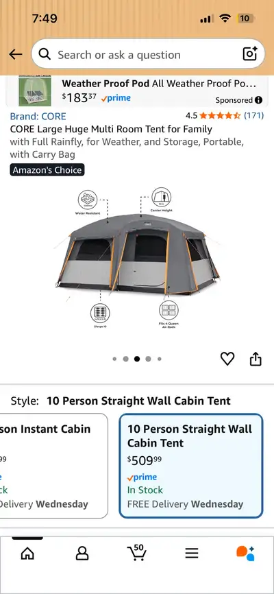 Tent was Used on one trip then we got a camper. Still in brand new condition Retails for $510 Pick u...