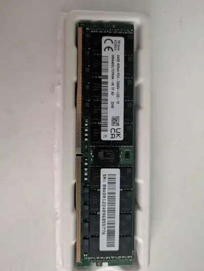 64GB DDR4 Server RAM (SK hynix) – $475 EACH (2 Available) Model: HMAABGL7CPR4N-VK Capacity: 64GB per...